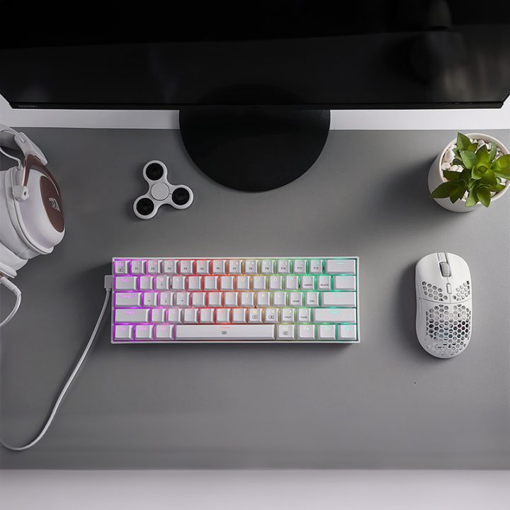 REDRAGON DRAGONBORN Wired Mechanical Keyboard RGB67Key Design - White - Image 7