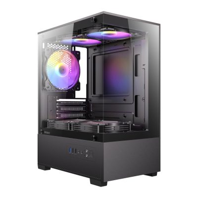 Antec VCX100M RGB Elite ATX,Micro-ATX,ITX Mini Tower Gaming Chassis – Black
