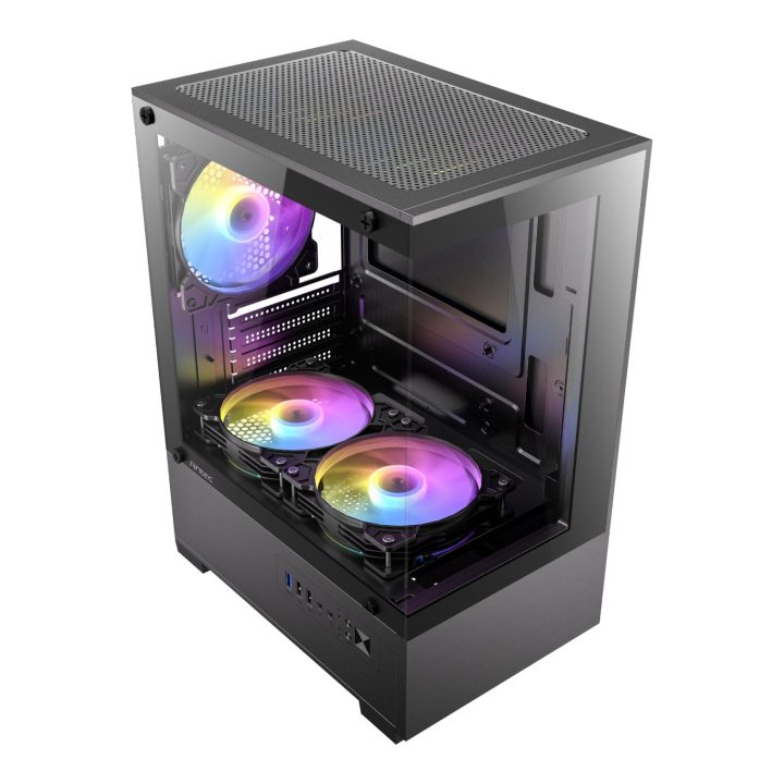Antec VCX100M RGB Elite ATX,Micro-ATX,ITX Mini Tower Gaming Chassis – Black - Image 5
