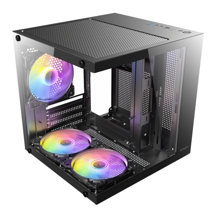 Antec VCX10M RGB Micro-ATX ITX ARGB Mini -Tower Gaming Chassis - Black - Image 5
