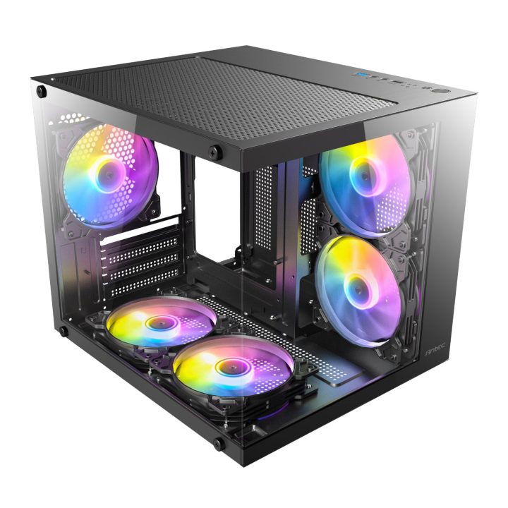 Antec VCX20M RGB Elite Micro-ATX,ITX Mini-Tower Gaming Chassis - Black - Image 5
