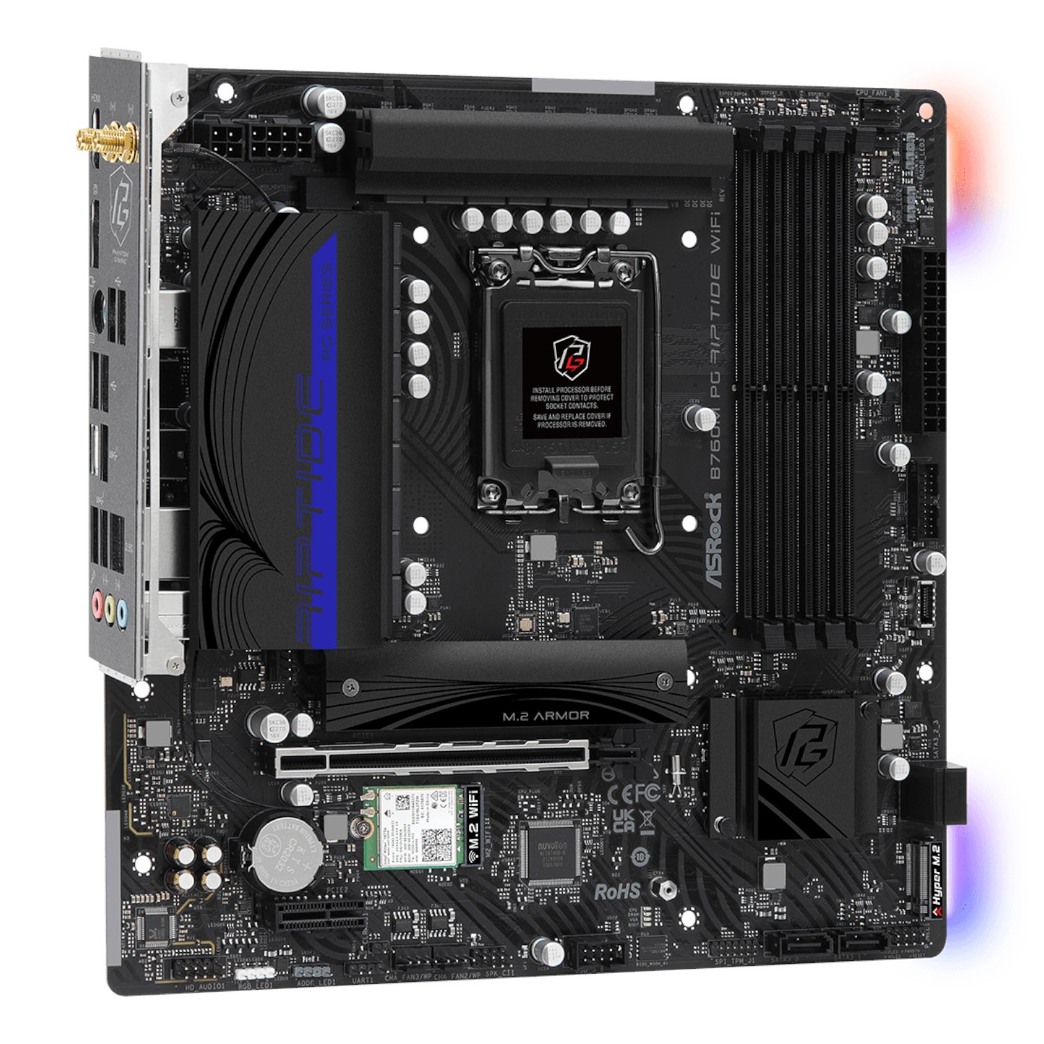 ASRock B760M PG Riptide Wi-Fi Intel LGA1700 Micro-ATX Motherboard - Image 4