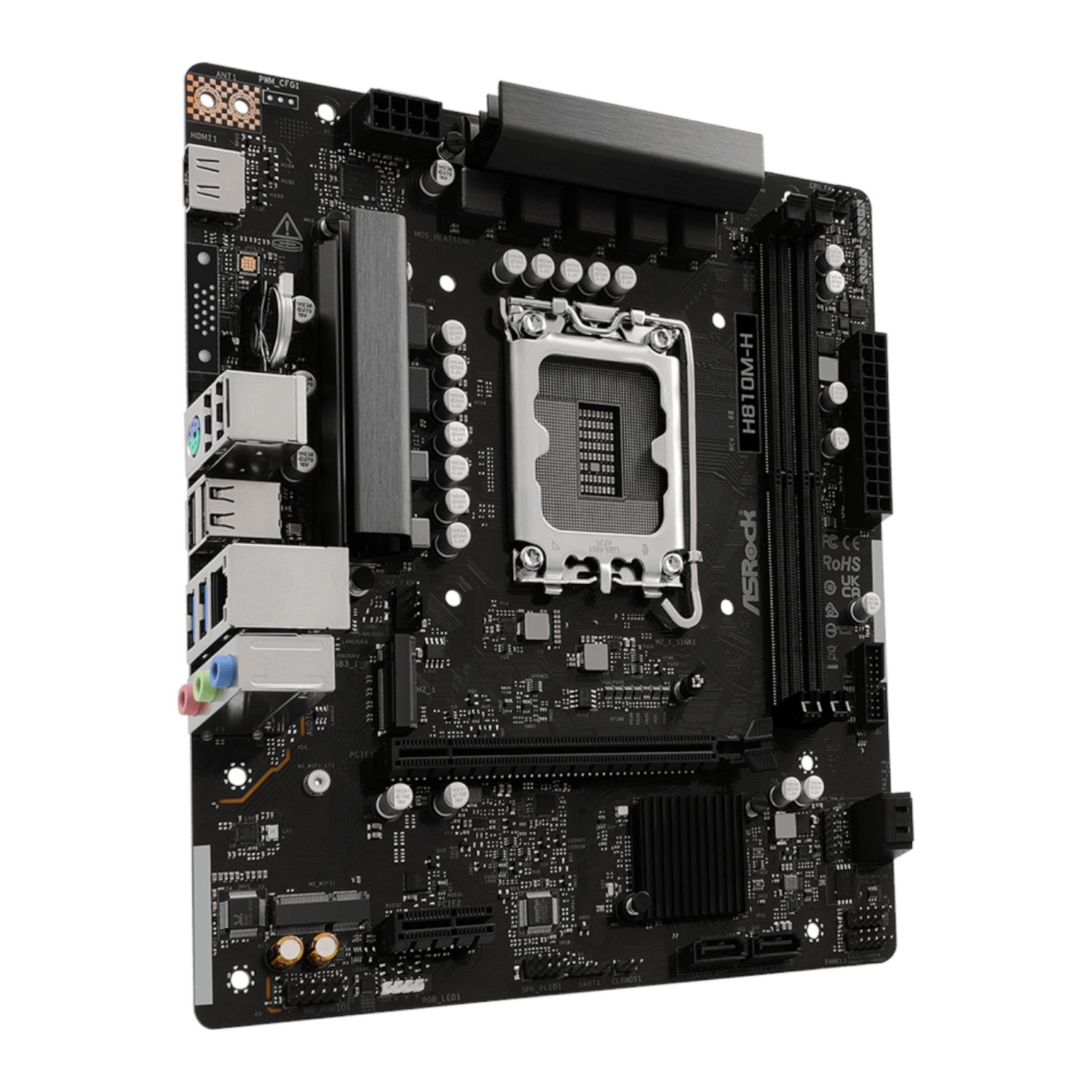 ASRock H810M-H Intel LGA1851 Micro ATX Motherboard - Black - Image 3