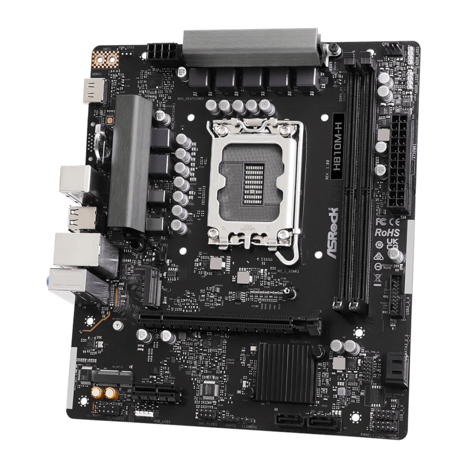 ASRock H810M-H Intel LGA1851 Micro ATX Motherboard - Black - Image 4