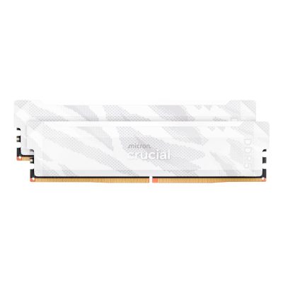 Crucial Pro Overclocking DDR5 6400 32GB Gaming Memory Kit (16GB x 2)–White