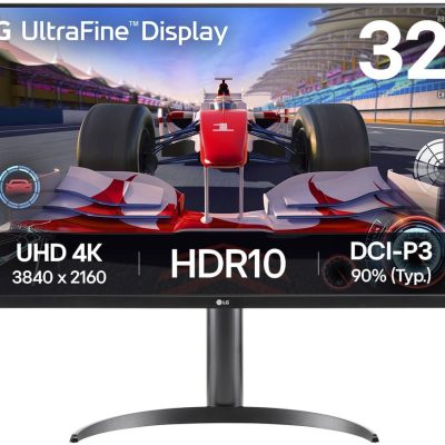 <p>LG UltraFine 32 Inch 4K UHD VA Monitor -&nbsp; 4K UHD (3840 x 2160) VA display, 16:9 aspect ratio, DCI-P3 90% color gamut, 250 cd/m² typical brightness, 4ms GTG response time, and 60Hz refresh rate. Features HDR10 support, HDR Effect, Dynamic Action...