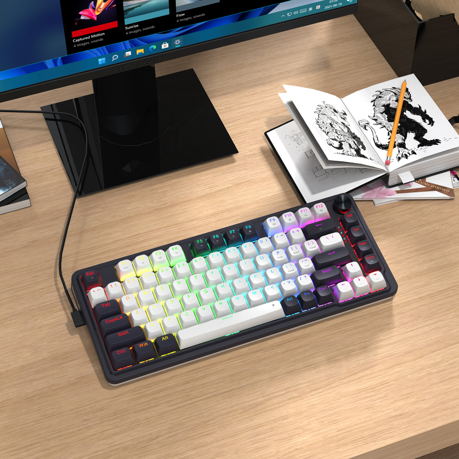 Redragon K673 UCAL 75% Magnetic Ultramag Switch Wired Keyboard-Black - Image 6