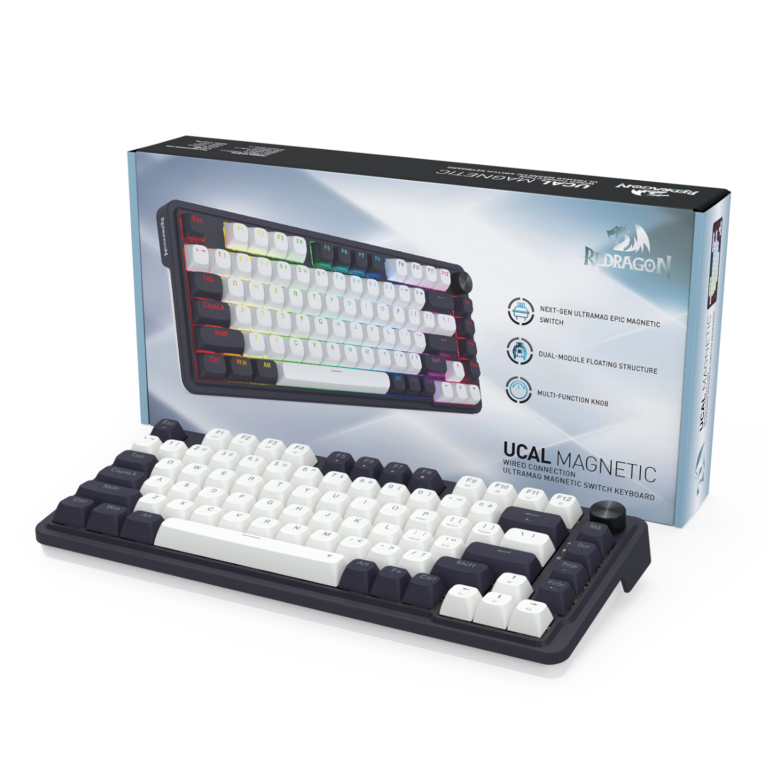 Redragon K673 UCAL 75% Magnetic Ultramag Switch Wired Keyboard-Black - Image 7