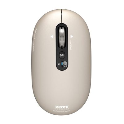 Port Connect PURE MAC Rechargeable Wireless and Bluetooth Mouse-Pearl