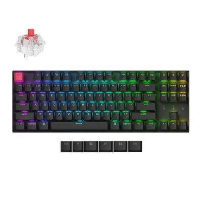 Keychron K8 QMK 80% TKL Wireless Mechanical Keyboard V2 Red Switches-Black