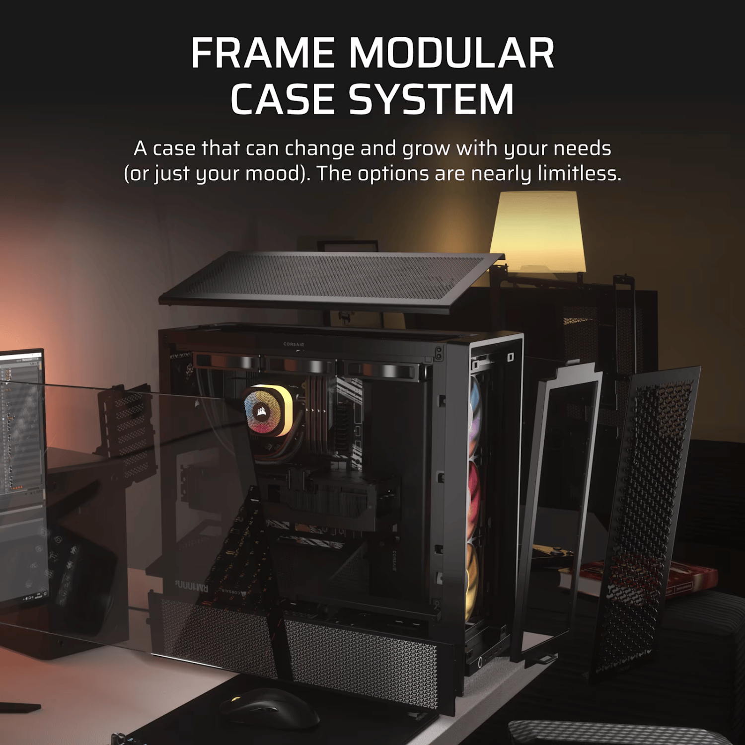 Corsair FRAME 4000D RS ARGB Modular Mid-Tower PC Case - Black - Image 4
