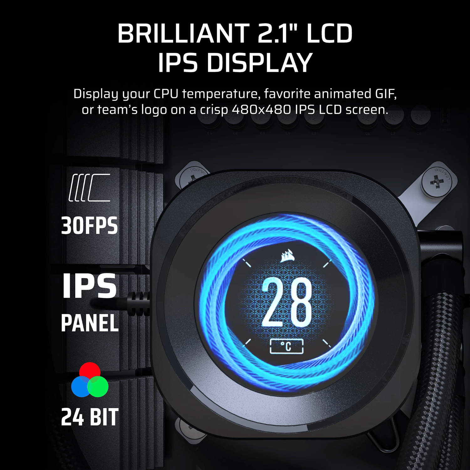 Corsair NAUTILUS 360 RS LCD Liquid CPU Cooler - Black - Image 2