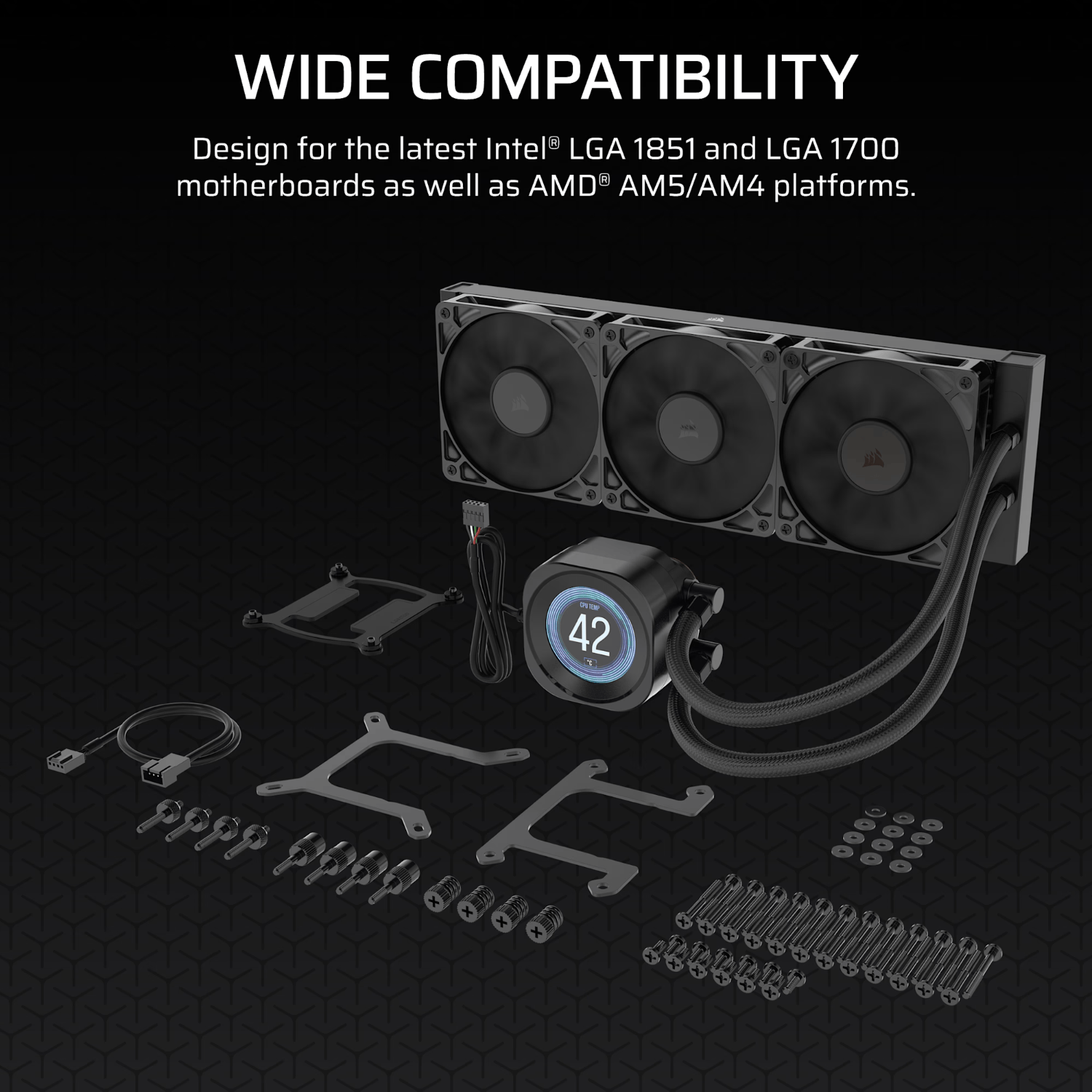 Corsair NAUTILUS 360 RS LCD Liquid CPU Cooler - Black - Image 4