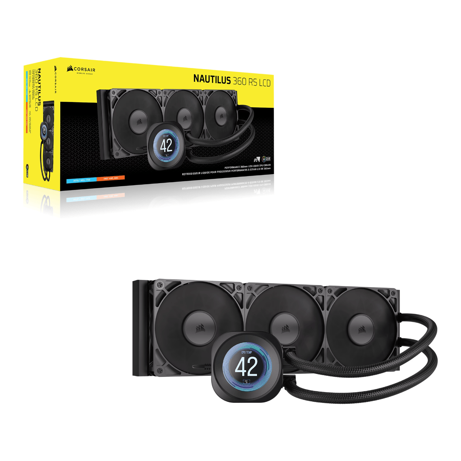 Corsair NAUTILUS 360 RS LCD Liquid CPU Cooler - Black - Image 5