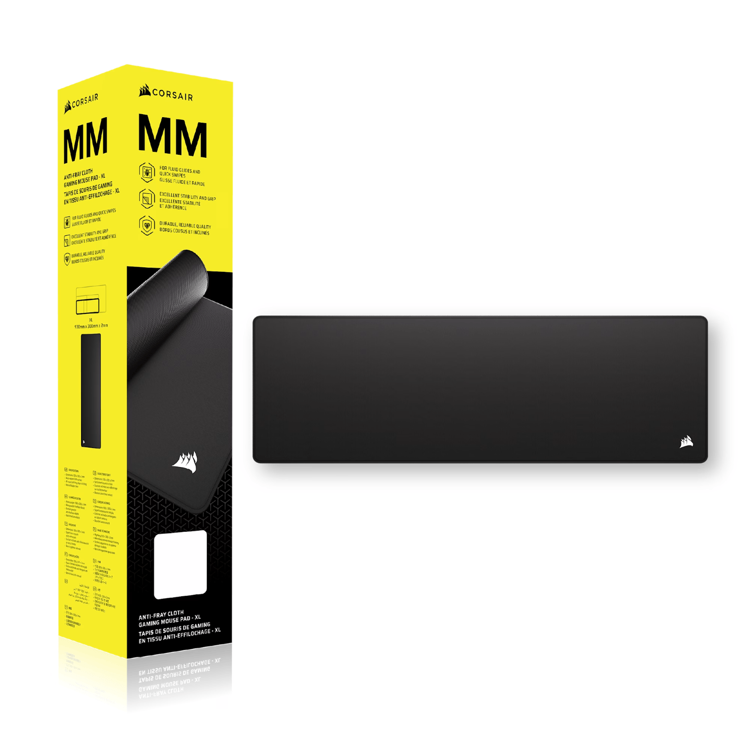 Corsair MM Anti-fray Cloth Gaming Mouse Pad XL - Black - Image 6