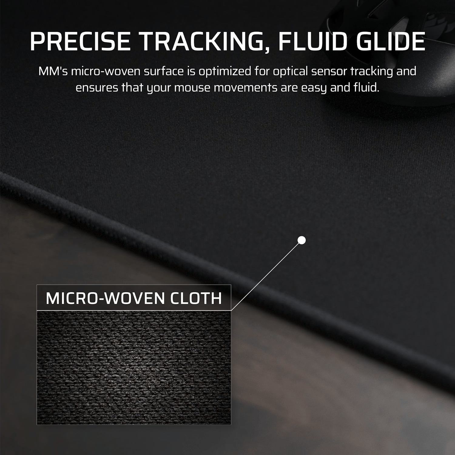 Corsair MM Anti-fray Cloth Gaming Mouse Pad Medium - Black - Image 5