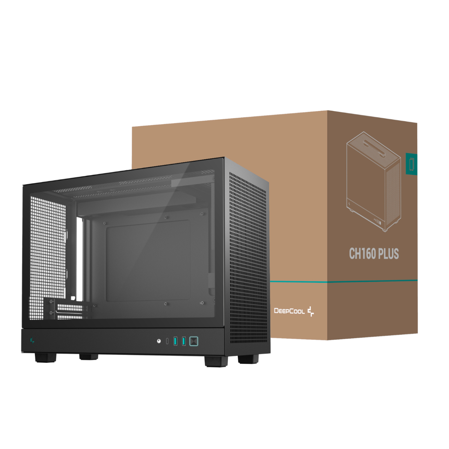 DeepCool CH160 PLUS Micro-ATX Chassis - Black